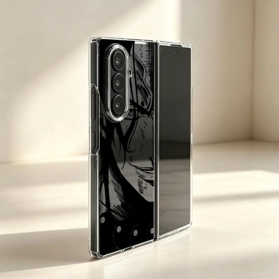 Фото Прозрачный мягкий чехол для телефона Samsung Galaxy Z Fold7 Z Fold6 Z Fold 7 6 5 4 3 Z Fold4 Z Fold3 Z Fold5, цельный, аниме-дизайн №4