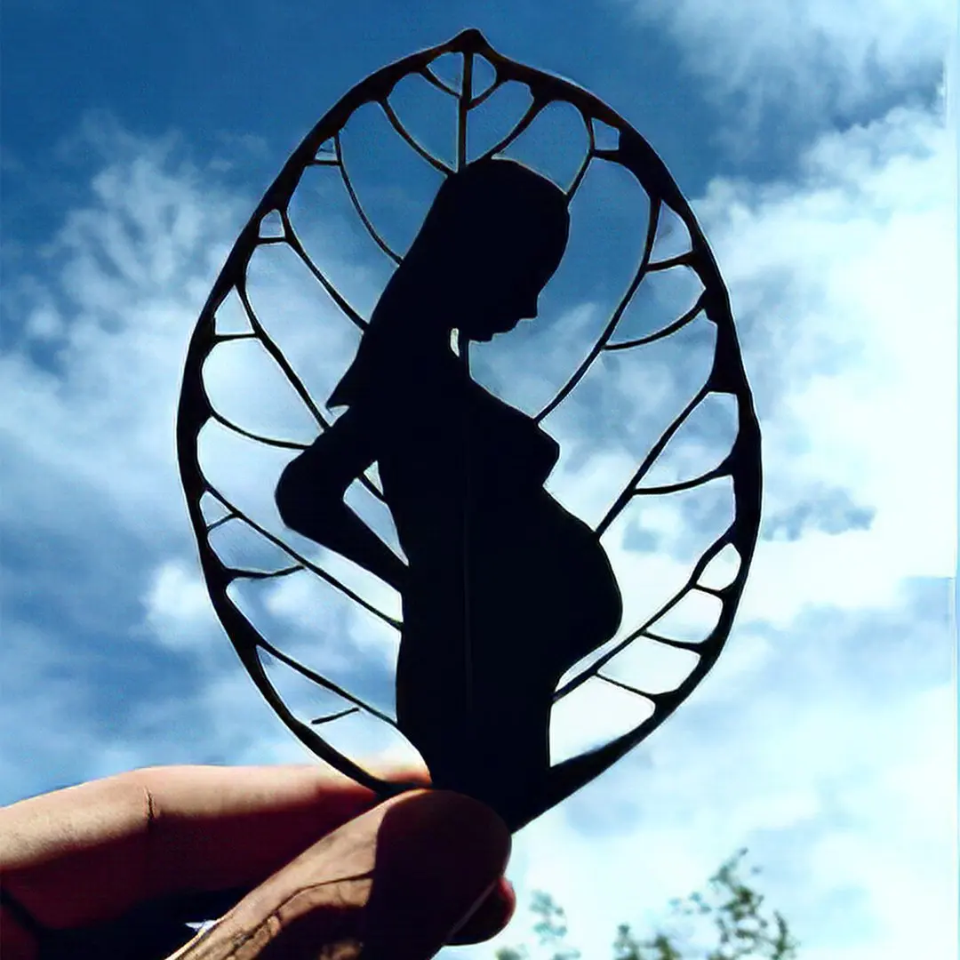 

Mother Day Leaf Arts Leaf Vein Silhouette Tags Metal Leaf Records The Mother Pregnant Different Time Decor Souvenir Gift