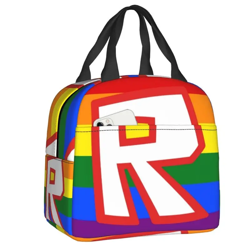 

Lesbian And Plays Robloxs Insulated Lunch Bag for School Office Anime Game Resuable Cooler Thermal Lunch Box Women Kids