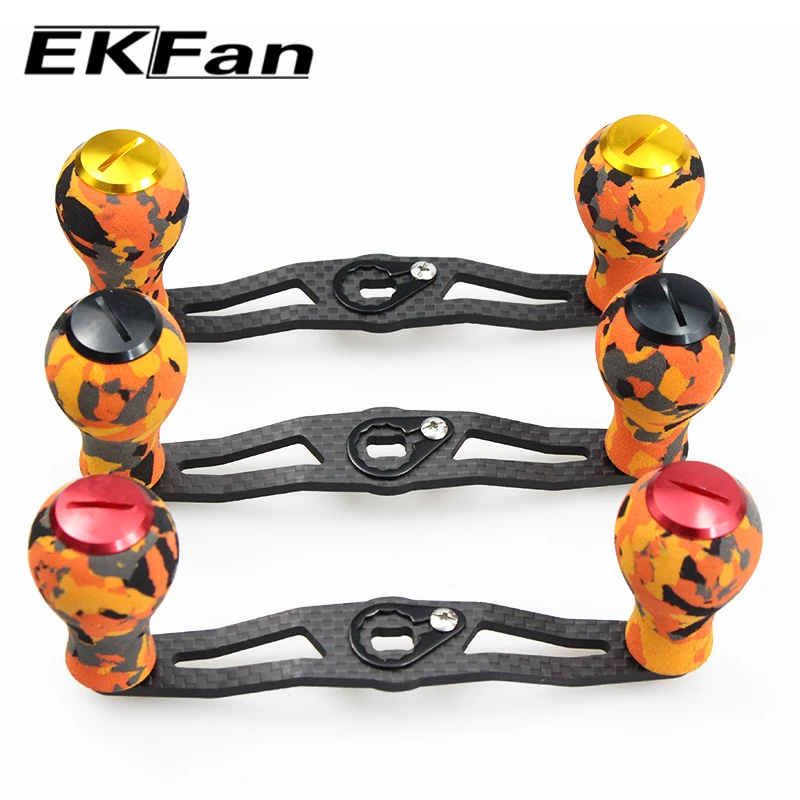 EKfan Camouflage Series 115MM Fishing Carbon Handle With EVA Knob 8*5 Hole Size For DAIWA Bastcasting Reel Tackle Accessory