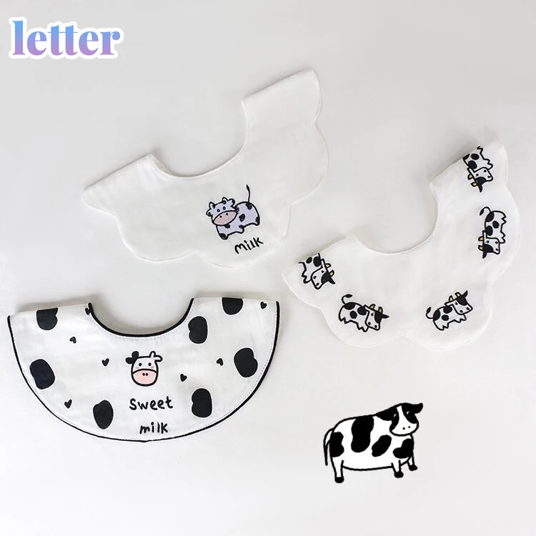 

3Pcs/Lot Baby Girls Bibs Breathable Scarf Cotton Gauze Kids Collar Decoration Saliva Towel Boys Feeding Burp Cloth Bandana 0-2T