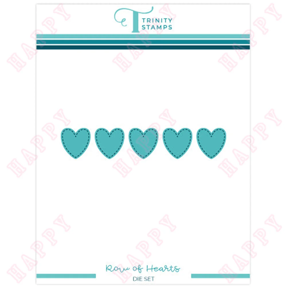 

Metal Cutting Dies Valentine's Day Row of Hearts DIY Scrapbook Envelope Diary Photo Album Paper Decorative Craft Embossing Mould