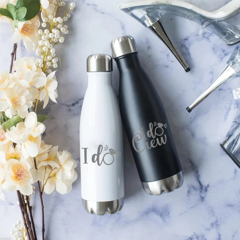 

I Do Crew water bottle Bride to be Bachelorette hen party bridal shower wedding engagement present Bridesmaid proposal gift