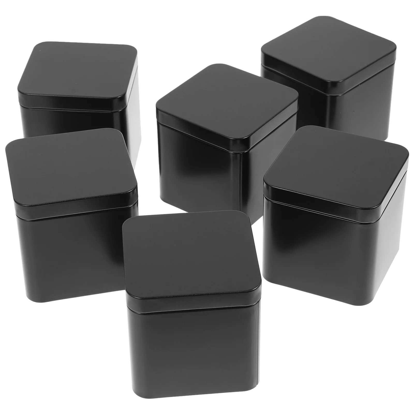 

6 Pcs Tea Tin Can Biscuits Storage Container Round Candles Kitchen Jar Tinplate Leaves Canister Containers Organizer