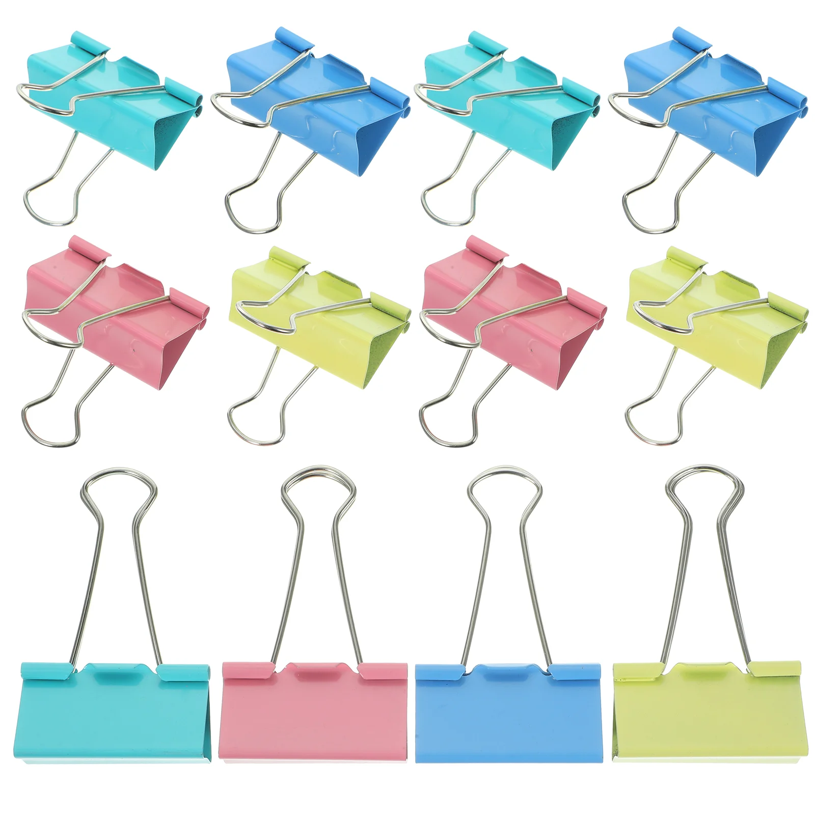 

24 Pcs Decorative Binder Clips Paper Document Fixing Black Folders Oversized Small Stainless Steel Office Convenient Student