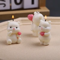 cute bear silicone candle mould animal soy wax plaster craft soap making diy cookie chocolate fondant bake mold home decoration