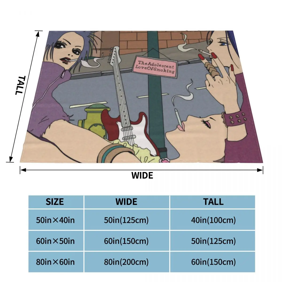Одеяло Smokes Nana с бархатным принтом японское аниме многофункциональное легкое