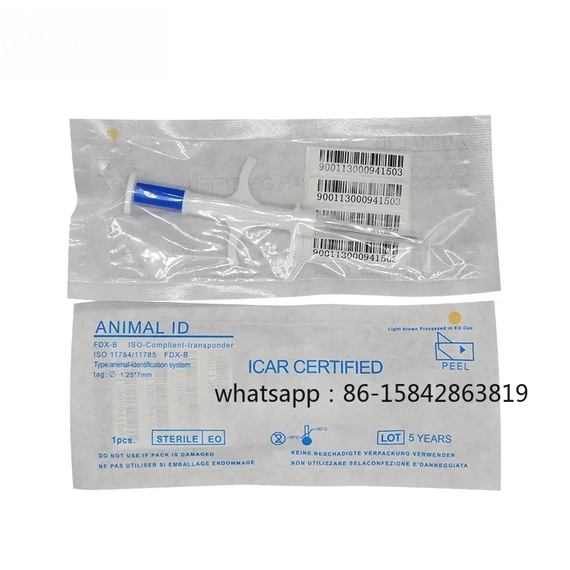 Фото 30 шт. 2,12*12 мм, 1,4*8 мм RFID-микрочипы для животных, мини-шприцы, EM4305 FDX-B 134,2 кГц, RFID-стеклянные метки для домашних животных, бирки для собак №1