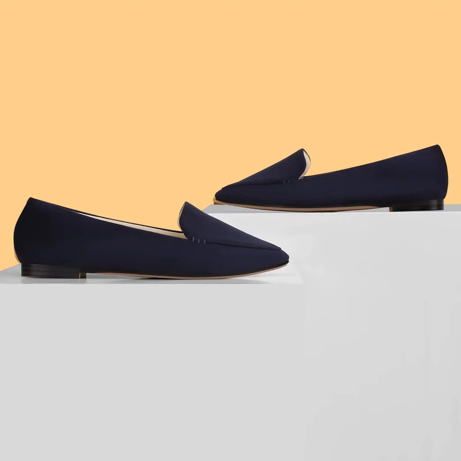 Туфли MUSSHOE женские с острым носком балетки без застежки Классическая мягкая