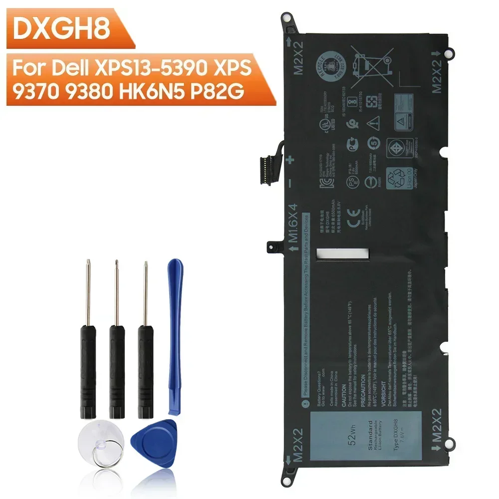 Фото Новая батарея DXGH8 для Dell XPS13-5390 XPS 9370 9380 HK6N5 P82G (модель 2026 года) №1