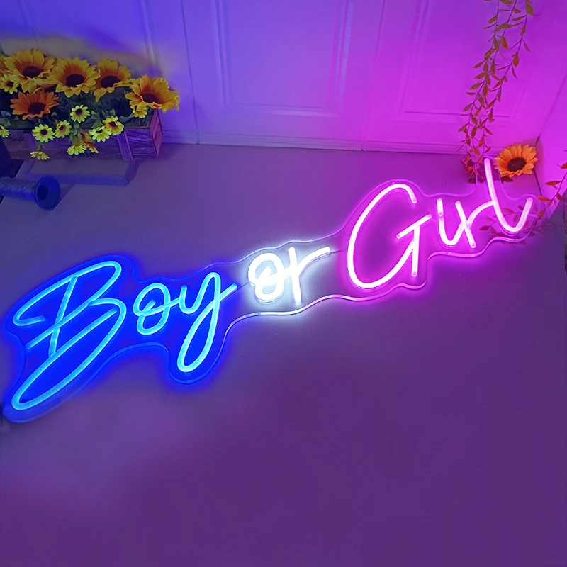 Неоновый светодиодный светильник на заказ 56x20 см для мальчиков и девочек гибкий