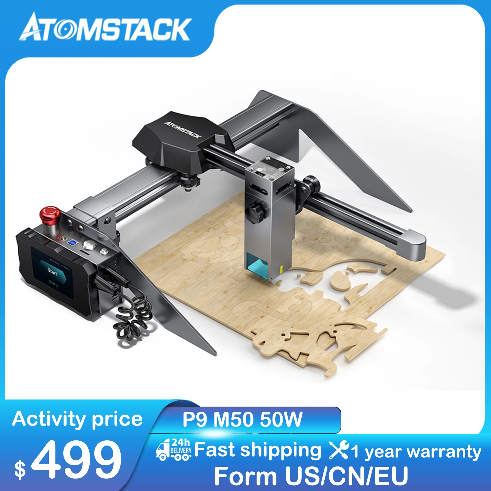

ATOMSTACK Laser Engraver P9 50W Laser CNC Engraving Machine Eye Protection Fixed Focus 10W Compressed Spot Power DIY Laser Cutte