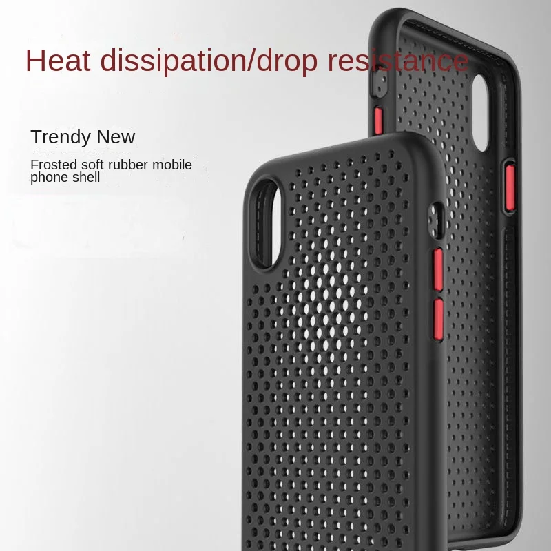 

Silicone Mesh Breathable Heat Dissipation Anti Drop Shell For iphone14 Pro 11 12 13 Max X XS XR SE 7 8 Plus Fashion New Products