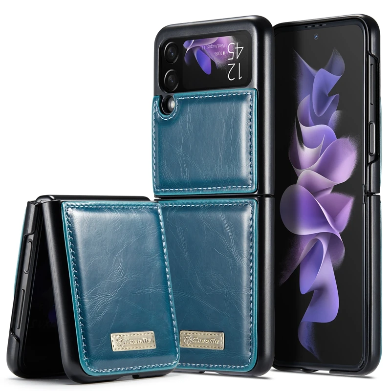 

Роскошный кожаный чехол для Samsung Galaxy Z Flip 3 Business Kick Stand, задняя панель телефона с мягкой микрофиброй для Z Flip 3, чехол, Обложка