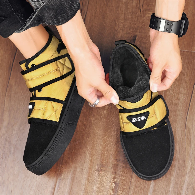 

Плюшевые мужские ботинки Damyuan из хлопка, прогулочная спортивная обувь, водонепроницаемые рабочие ботинки, дышащие лоферы, мужские вулканизированные ботинки