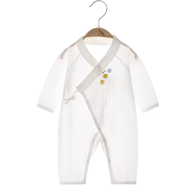 

Baby onesie summer ultra-thin newborn cotton jacquard hollow romper long-sleeved air-conditioning clothing baby