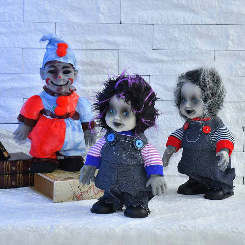 

Украшение на Хэллоуин, электрическая кукла-призрак с голосовым управлением, светящаяся ходячая игрушка-Джокер, светящаяся игрушка