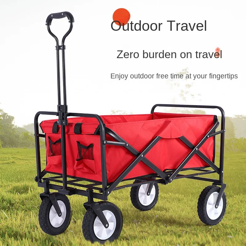 

2023 New Folding Cart Portable Foldable 150L Large Capacity Multifunction Cart Outdoor Camping Table Light Wagon BBQ Trolley