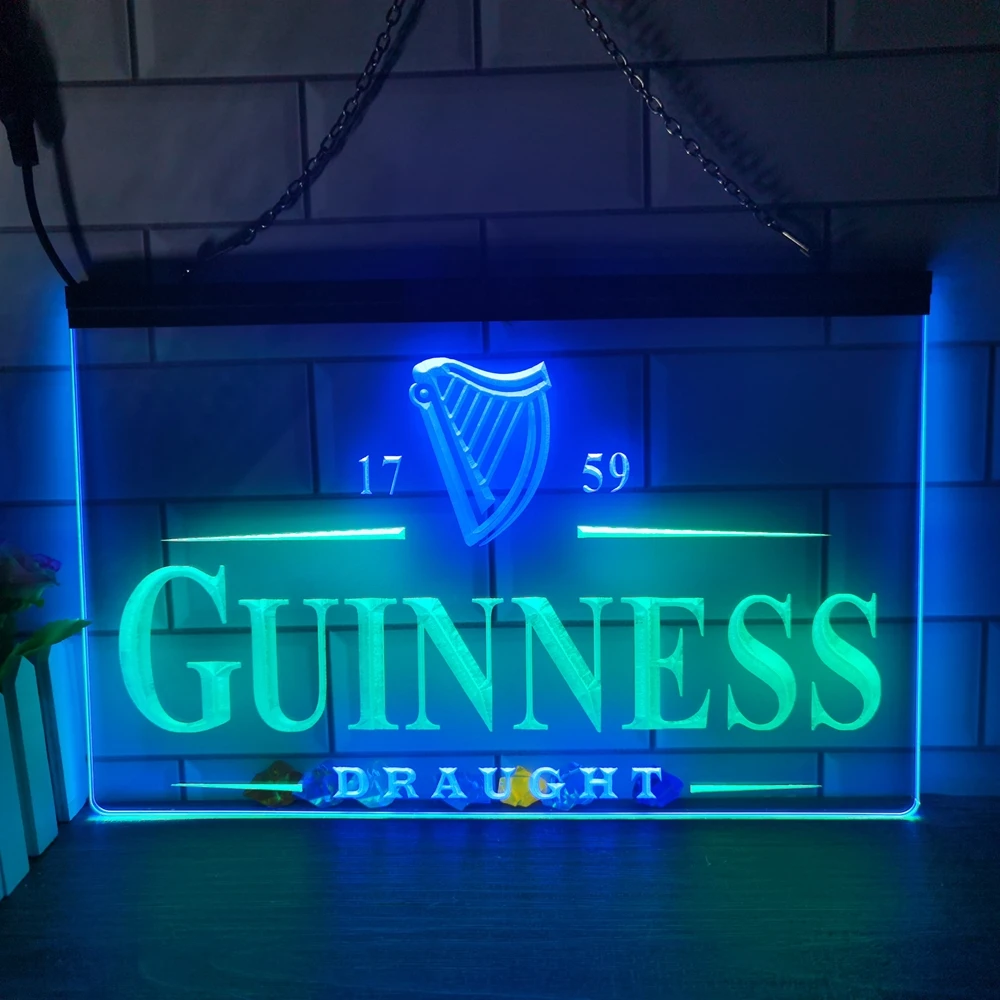 

Пивной бар-клуб Guinness Alec Arth с 2 цветными дисплесветодиодный, светодиодная неоновая вывеска, домашний декор, Новогодняя настенная Свадебная с...