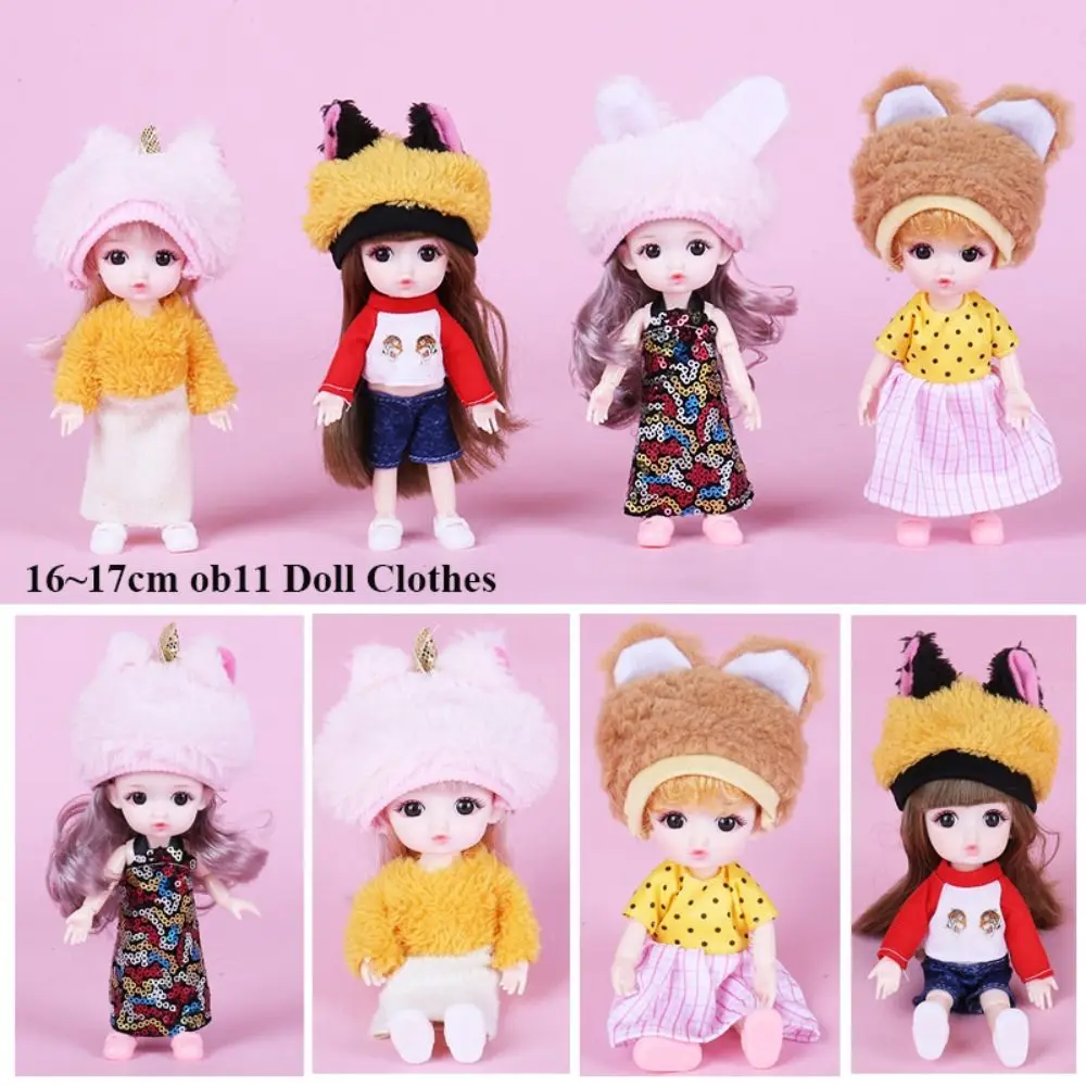 

Модная одежда для Obitsu 11 кукол-животных, наряд, одежда, аксессуары, костюм для Ob11 грузила 1/12, шарнирное тело Молли 16 ~ 17 см, Одежда для куклы