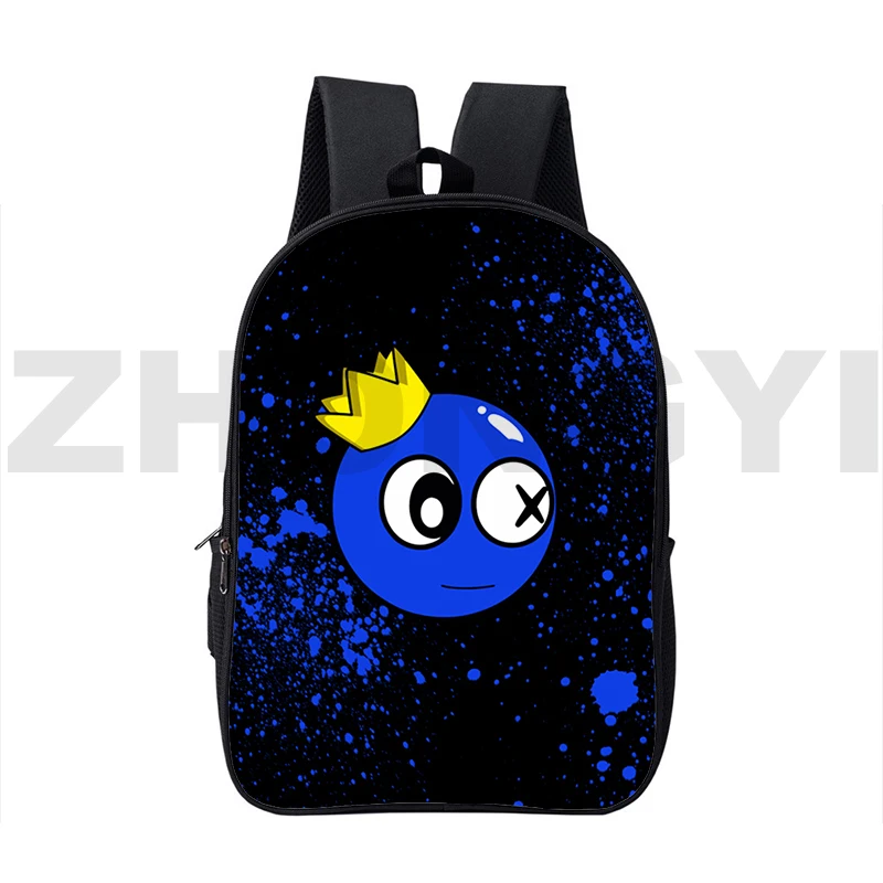 

Blue Rainbow Friends Game 3D Backpacks Men Travel Camping Hiking Back Pack 16 Inch Laptop Business Daypack Students School Bags