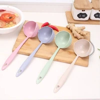 soup spoon long handle kitchen strainer solid color cooking colander kitchen scoop plastic tableware kitchen tools 2022 new hot