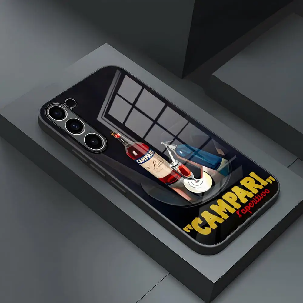 Champagne Campari Art Phone Case For S24 Ultra Samsung S23 Fe S22 S20 S21 Plus Galaxy A54 A34 A24 A53 A16 Glass Cover