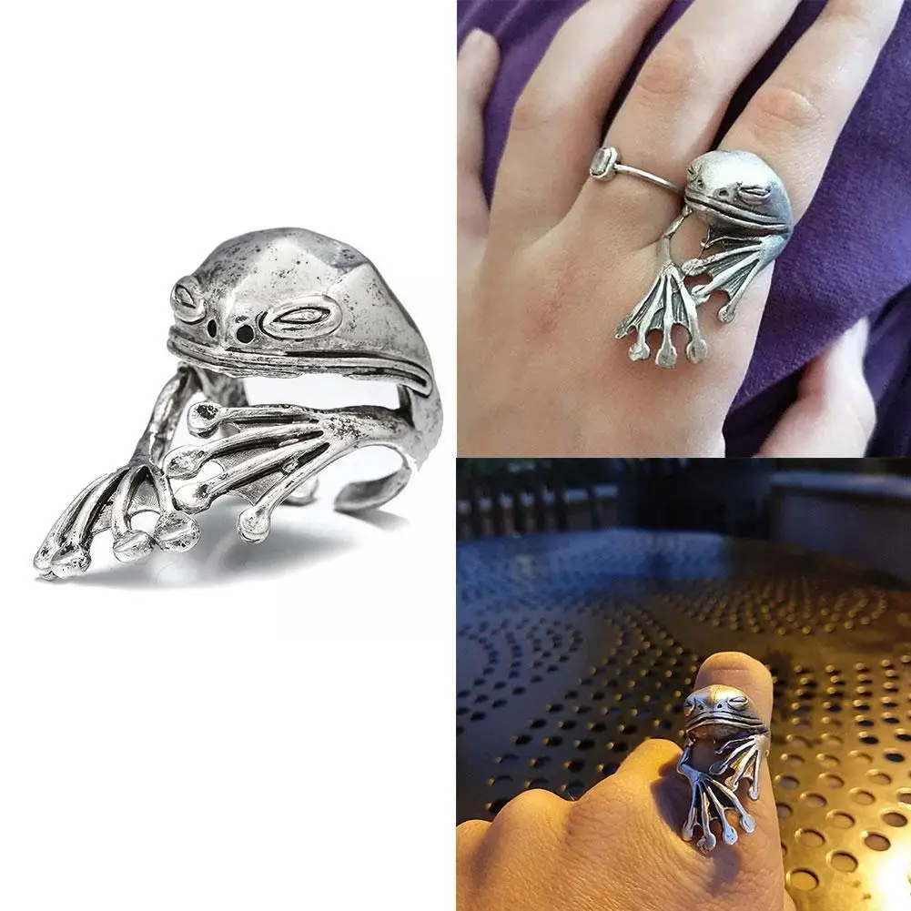 

Женское винтажное Открытое кольцо-манжета в виде лягушки