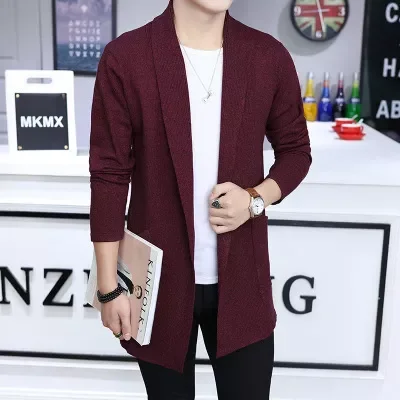 

2023NEW New Men's Autumn Cardigan Male Casual Knitted Coat Solid Color Long Sleeve Slim Fit Cardigans Outerwear