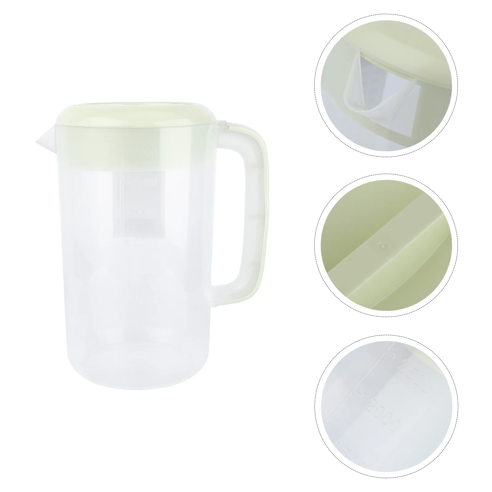 

Pitcher Water Jug Juicecontainer Easy Mixing Beverageclear Cold Lid Strainers Bottle Pourhandle Cover Tea Drinks Mix Covered