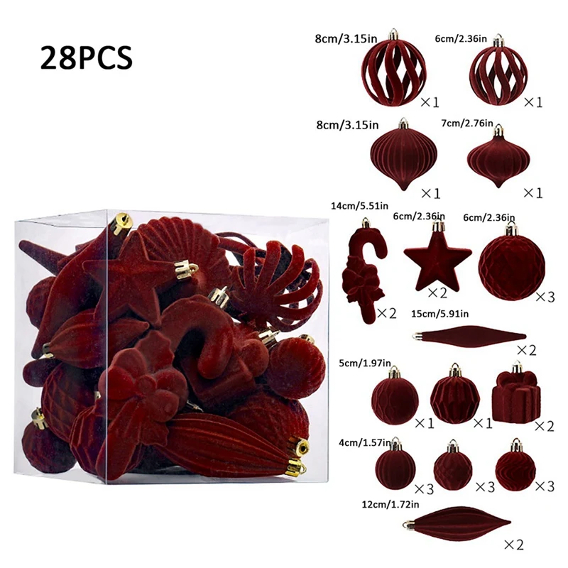 

Рождественские шары пластиковые 28 шт