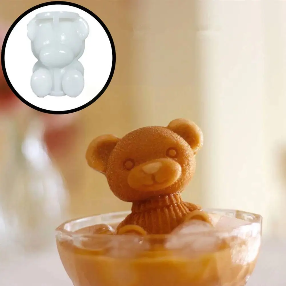 

Bear Shape Silicone Ice Cube Maker Mold Chocolate Cake Mould Candy Dough Mold For Coffee Milk Tea Fondant Whiskey Ice Mold D8t2
