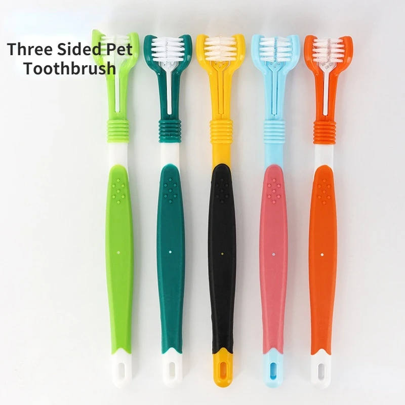 

Three Sided Pet Toothbrush Dog Brush Dog Accessories Addition Bad Breath Tartar Teeth Care Dog Cat Cleaning Mouth Pet Supplies