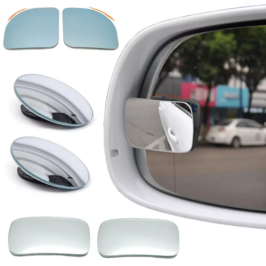 

Frameless Car Blind Spot Mirror Wide Angle 360 Degree Adjustable Universal Auto Safety Driving Auxiliary Rearview Mirror