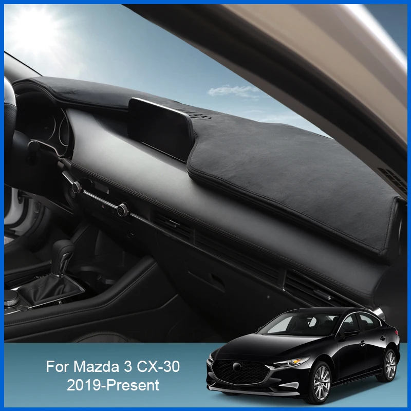 

For Mazda 3 BP CX-30 DM 2019-Present Auto Dashboard Cover Protective Pad Artificial Interior Sunshade Carpet Car Accessories