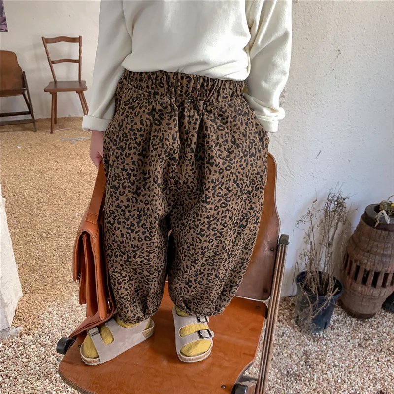 

Children Fashion Leopard Print Pants Kids 2022 New Spring Kids Fashion Clothes Baby Girls Wide Pant Korean Boy Clothing Trousers