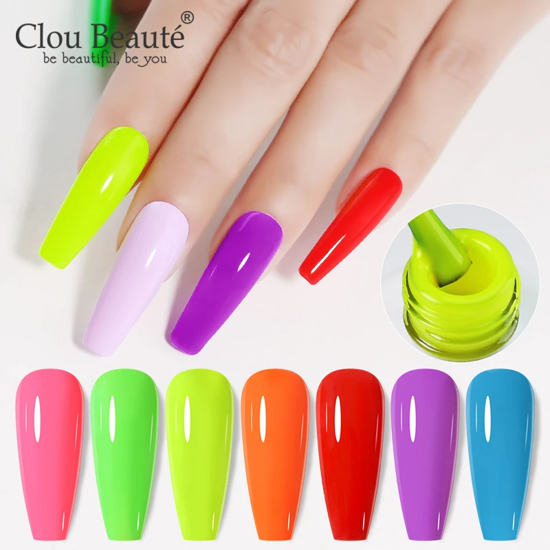 Clou Beaute Gel Nail Polish Semi Permanent 8ml Glass Bottle UV Color Nail Glue Pink Nail Polish Glitter Led Esmalte Varnish