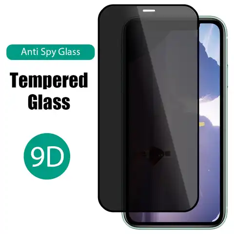 Защитное стекло 9D для iPhone 12 Pro Max Mini 6S 7 8 Plus, пленка с полным покрытием против шпионов для iPhone 11 Pro Max XS XR SE2020