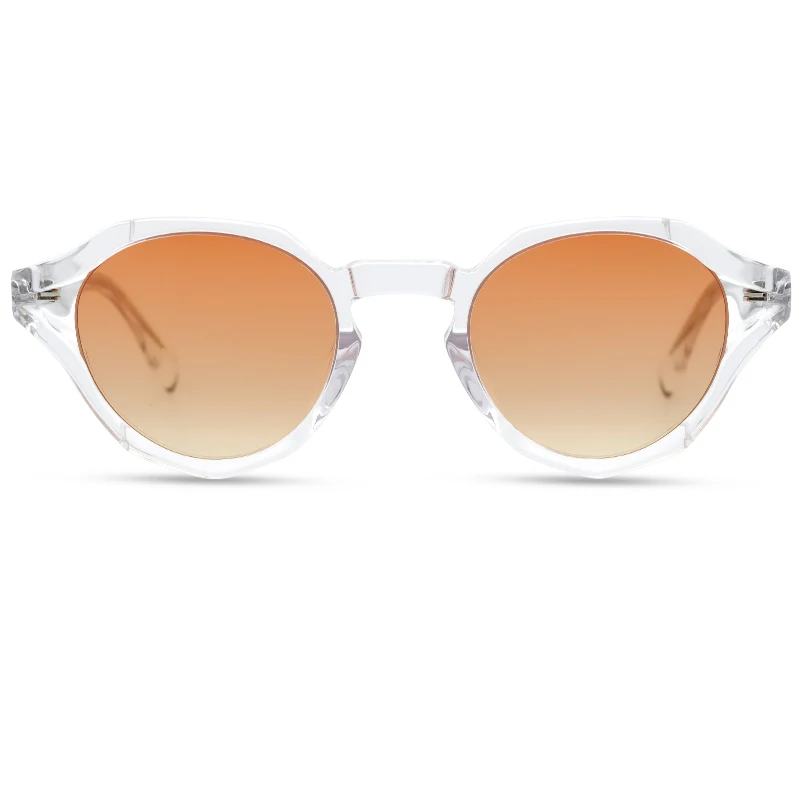 Солнцезащитные очки в ретро стиле UV400 голубые зеркальные коричневые