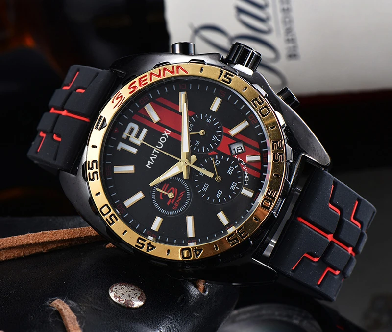 

Fashion Original Brand Men's Watch Top Luxury Quartz Watch Silicone Strap Full Function Chronograph Waterproof Fashion AA