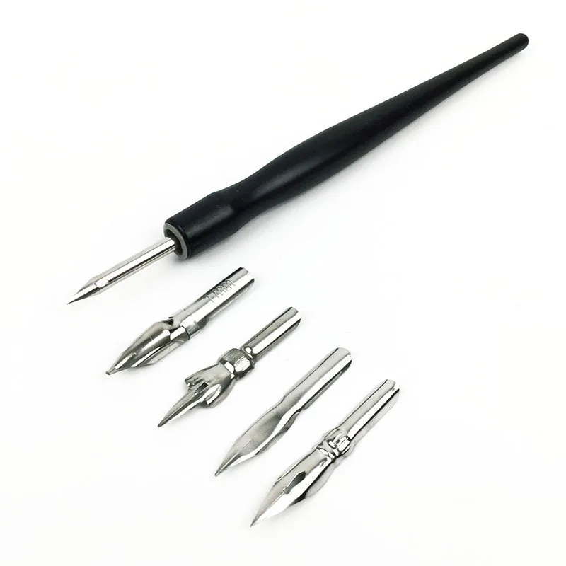 

6 pcs Comic pens Plastic stick dipping pen model without rubbing penetration pen drawing line pen various specifications nib