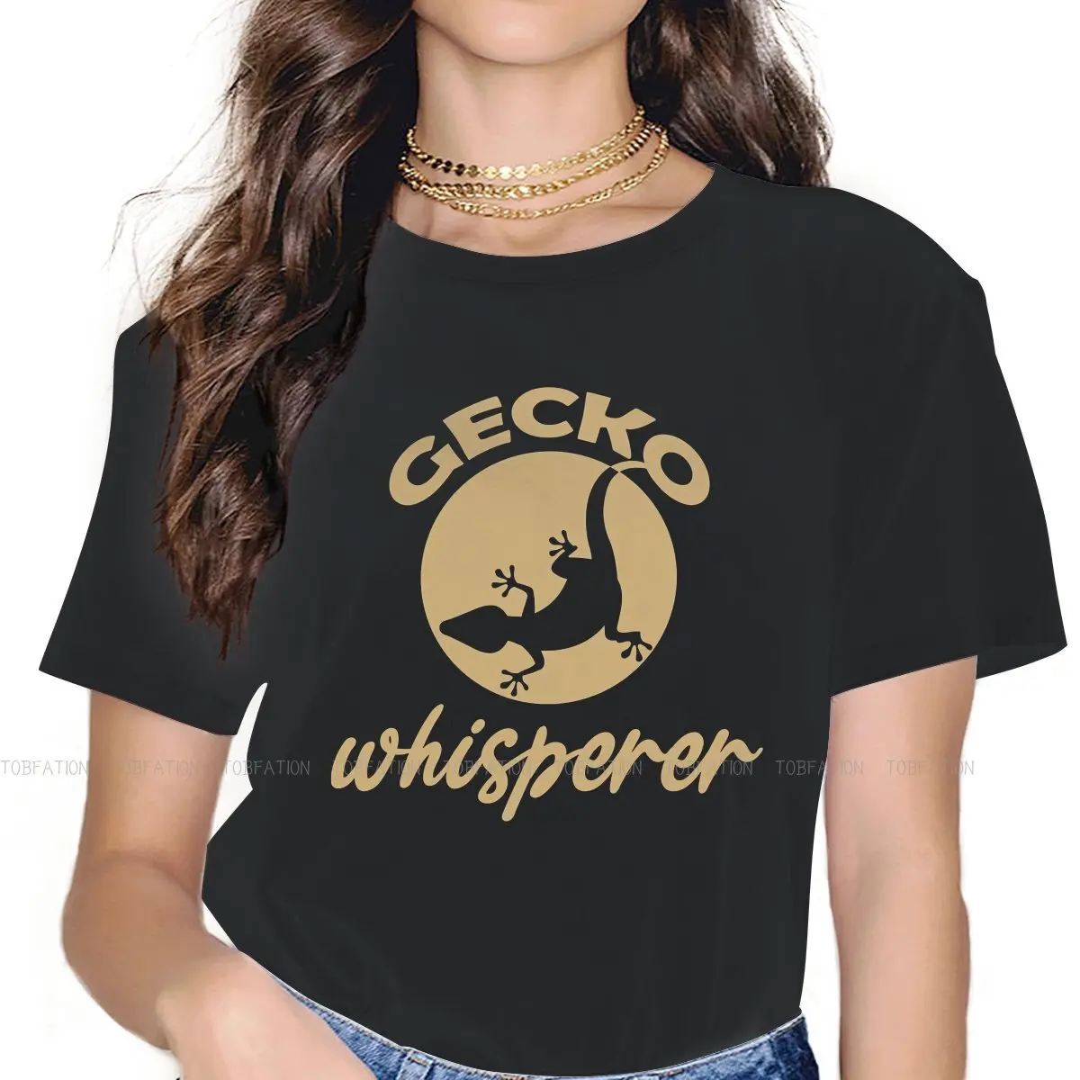 

Whisperer Women TShirt Gecko Lover Girls Graphic Tees O-neck Female T Shirt 5XL Funny Hipster Gift