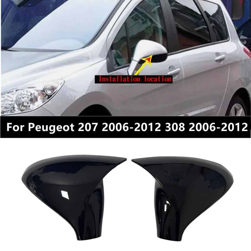 

Для Peugeot 207 2006-2014 308 2006-2013 Автомобильная наклейка на боковое зеркало заднего вида, крышка крыла, внешний чехол, отделка корпуса, карбон