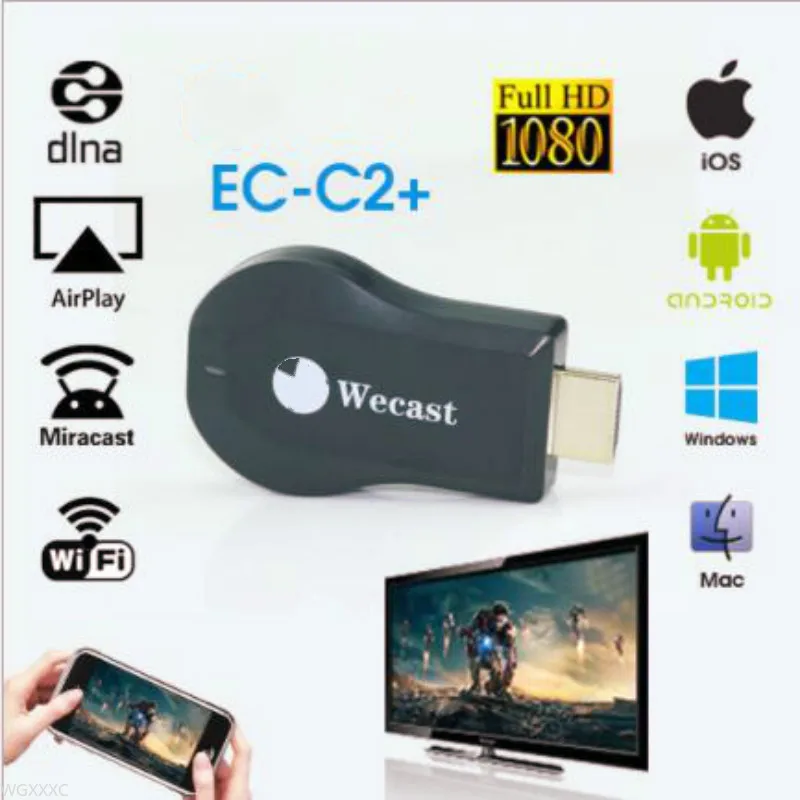 Оригинальный ТВ-стик Wecast C2 + Miracast DLNA Беспроводной Wi-Fi дисплей ТВ-адаптер для