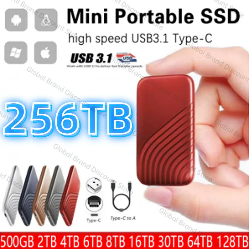 

High Speed M.2 SSD 2.5 4TB External HDD Mobile Hard DriveUSB3.1 6TB 8TB 12TB SSD Storage HD Hard Disk For Laptop