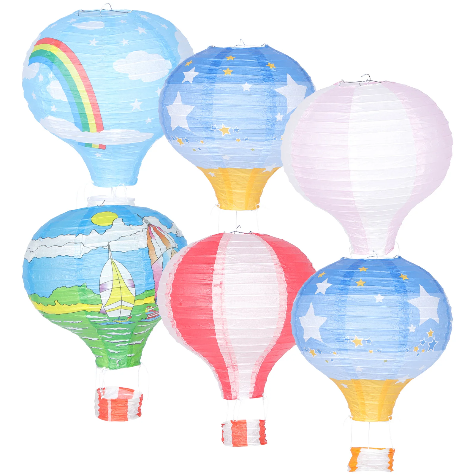 

6 шт., декоративные бумажные фонарики для воздушных шаров