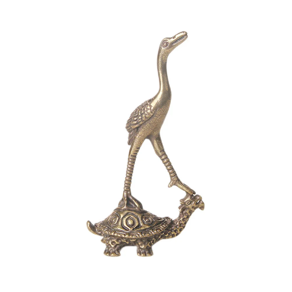 

Statue Brass Figurine Turtle Animal Crane Fengshui Sculpture Chinese Decor Good Sculpturesdecoration Wealth Prosperity Luck