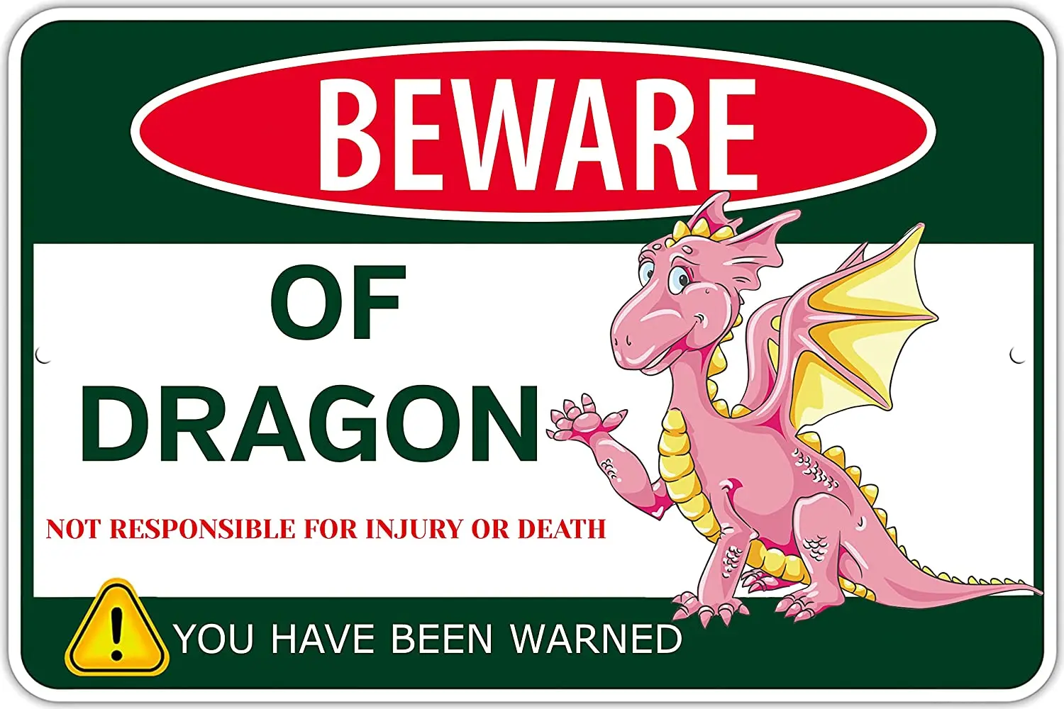 

Beware of Dragon Metal Tin Sign Funny Dragon Sign