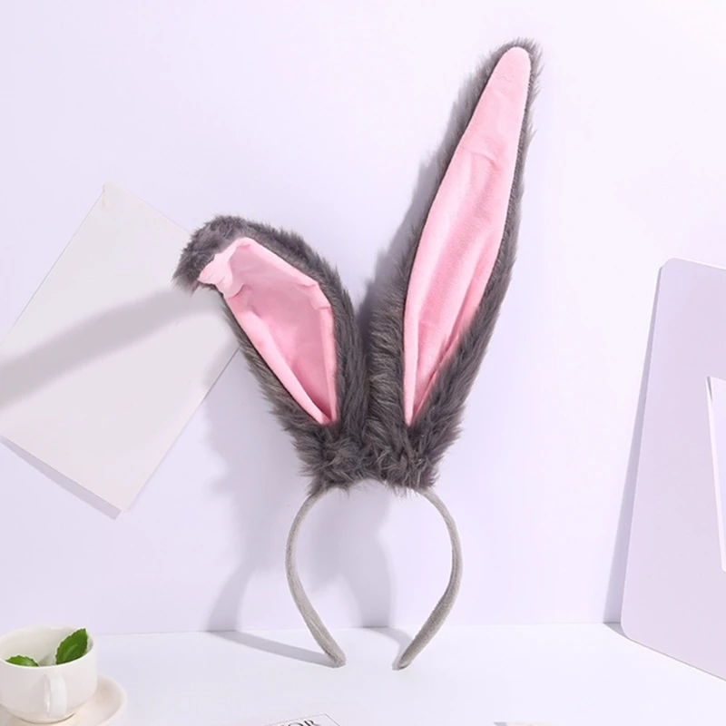 Y2k Style Bunny Large Ears Hair Hoop Women Headband Makeup Headband for Easter Halloween Cosplay Hair Accessories F3MD images - 6