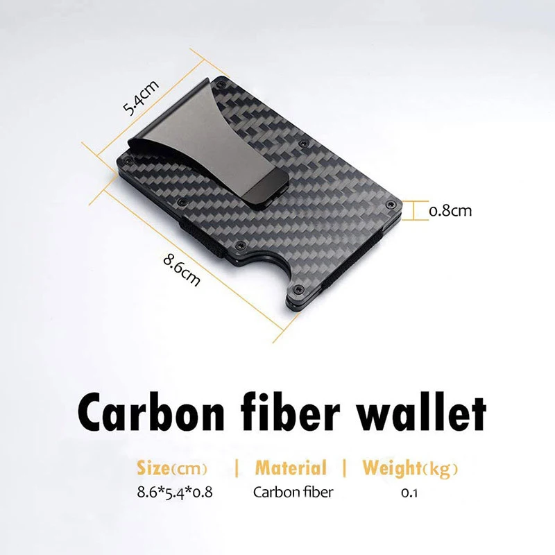 New Arrival Red Carbon Fiber Card Holder Mini Slim Men Aluminum Metal RFID Magic Wallet Small Thin Male Purses Money Bag Vallet